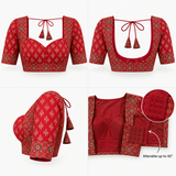 Ruby Red Ajrakh Cotton Ready-to-Wear Blouse